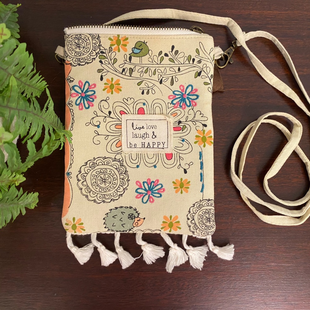 NATURAL LIFE Beige Floral Crossbody Bag